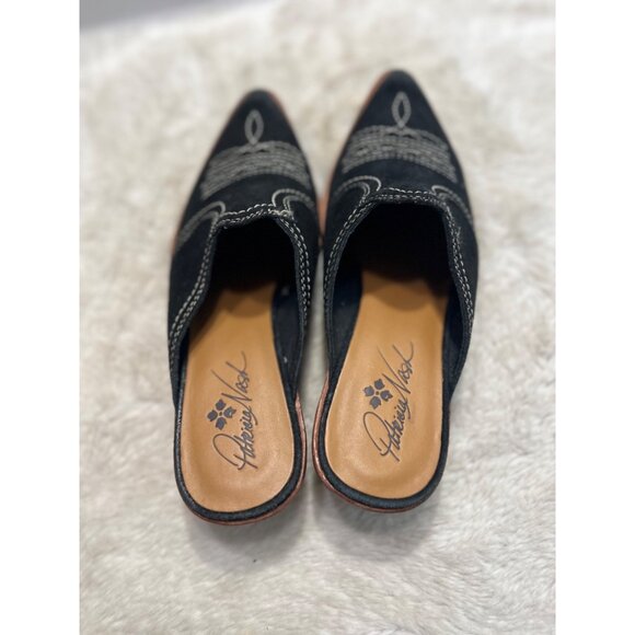 Patricia Nash Womens Black Suede Western Mule Shoes Size 7.5 - Picture 7 of 9